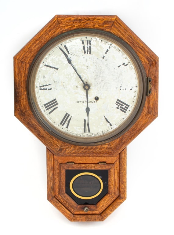Seth Thomas Oak Case Wall Clock (1 of 4)