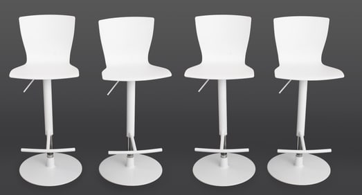 Scavolini White Swivel Bar Stools, 4