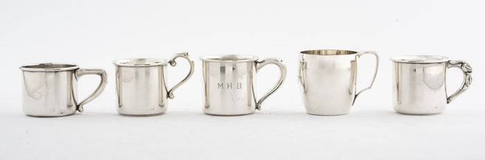 Tiffany & Co., Etc. Sterling Silver Baby Mugs, 5