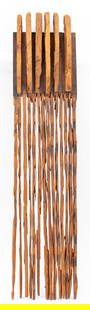 Ursula Von Rydingsvard "Grzebyk IV" Sculpture: Ursula Von Rydingsvard (Polish/American, b. 1942) "Grzebyk IV" [Comb IV] Mixed Media Sculpture, 1993, graphite and paint on wood. 52" H x 11.75" W x 3" D. Provenance: Galerie Lelong, 1994 (by repute).