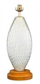 Murano Art Glass Seguso Style Vase Mounted as Lamp