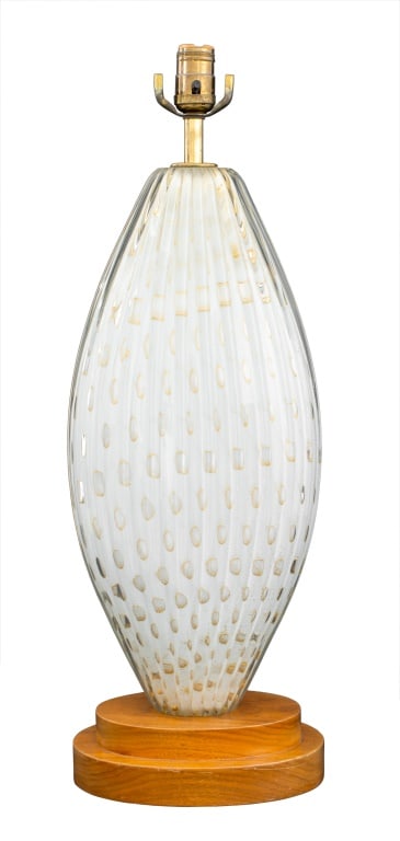 Murano Art Glass Seguso Style Vase Mounted as Lamp (1 of 5)