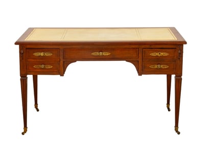 French Empire Style Mahogany Kneehole Desk
