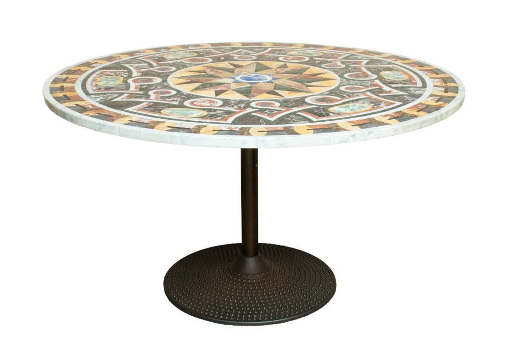 Pietra Dura Inlaid Top Round Dining Table (1 of 6)