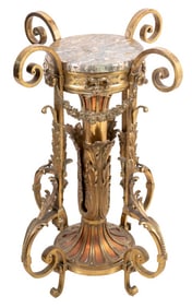 French Gilt Brass and Copper Pedestal