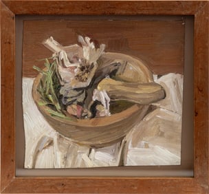 Christopher Bramham Still Life of Mushrooms Oil