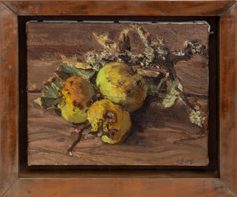 Christopher Bramham "Apples on a Small Branch" Oil