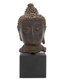 Thai Bronze Head of Buddha