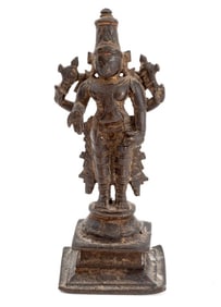 Indian Standing Lakshmi Bronze Sculpture