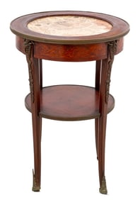 Louis XV Style Kingwood and Marble Lamp Table
