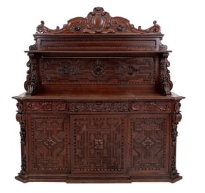 Renaissance Revival Carved Oak Sideboard