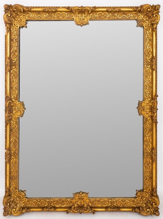 Baroque Style Carved Giltwood Wall Mirror, 19th C. (1 of 5)