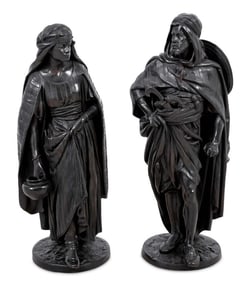 Jean Jules Salmson Bronze Figures, Pair