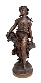 Hippolyte Moreau "L'automne" Patinated Bronze