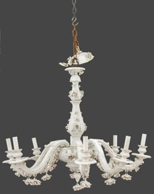 Italian Blanc de Chine Porcelain 8-Arm Chandelier