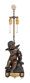 Mathurin Moreau Bronze Cupid Lamp