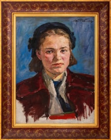 Eric Rebane "Nina" Oil on Canvas, 1950s