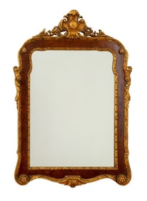 George I Style Parcel Gilt Walnut Mirror