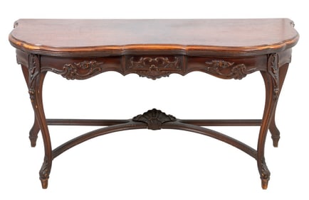 Louis XV Style Carved Walnut Console Table