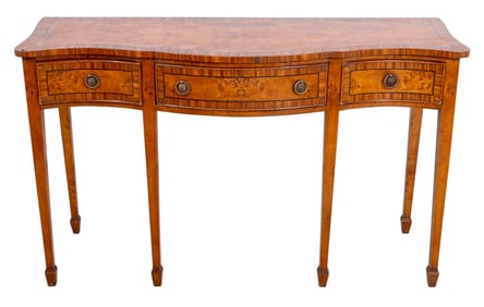 George III Style Burr Elm and Rosewood Sideboard