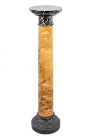 French Portoro and Sienna Marble Pedestal