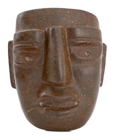 Olmec Pre-Columbian Style Carved Stone Mask