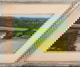 Len Chmiel "Bowers Farm & Beyond" Oil on Canvas