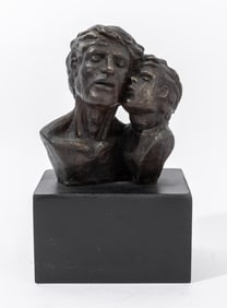 Victor Salmones Attr. "Father and Son" Sculpture