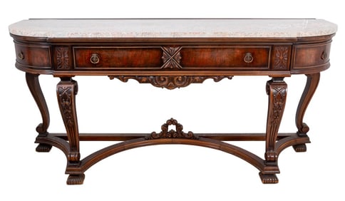 Grand Rapids Walnut and Granite Serving Table