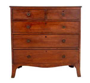 Georgian Style Mahogany Chest of 5 Drawers
