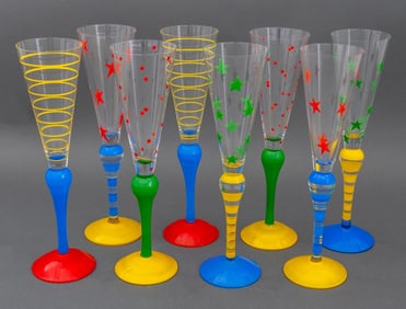 Anne Nilsson for Orrefors Champagne Flutes, 8