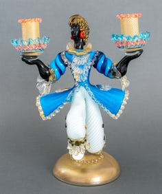 Murano Barovier and Toso Figural Glass Candlestick