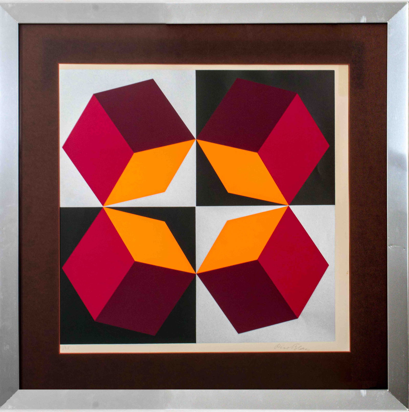 Illegibly Signed Geometric Composition Serigraph (1 of 7)