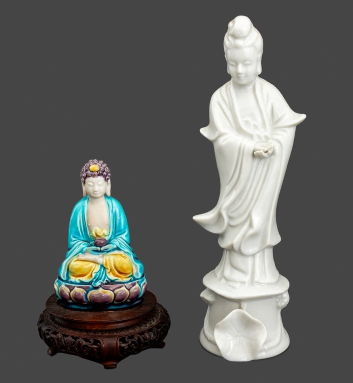 Chinese Buddha & Guanyin Porcelain Sculptures, 2 (1 of 6)
