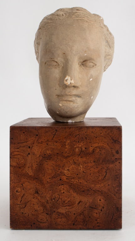 Portrait of a Woman Plaster Bust Sculpture (1 of 6)