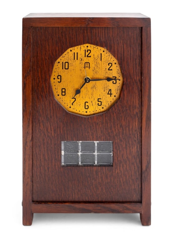 L. & J.G. Stickley Oak Wood Mantel Clock (1 of 8)