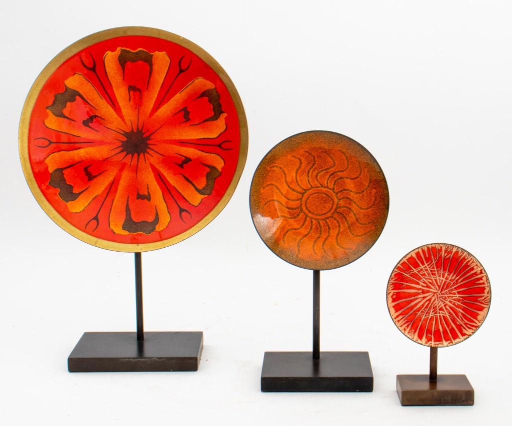 Jules Perrier Floral Motif Enameled Plates, 3 (1 of 11)