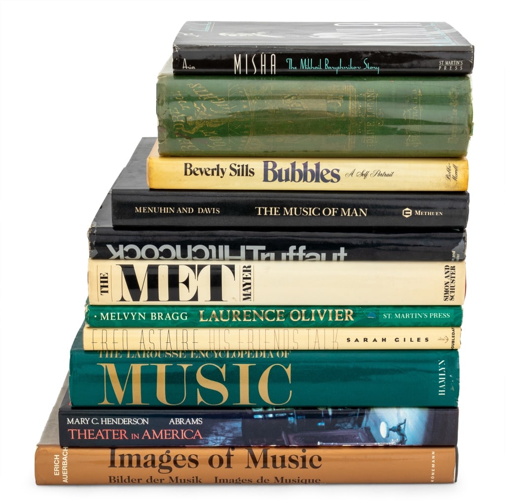 Theatre and Music Books, 11: Collection of 11 Theatre and Music Books, comprising: "Before the Foot Lights and Behind the Scenes: A Book About 'The Show Business' ", Logan, Olive, "Misha: The Mikhail Baryshnikov Story," Ania, Bar