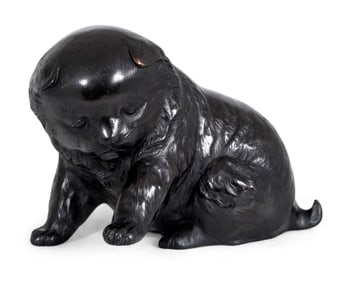 Masayuki Patinated Bronze Puppy Sculpture