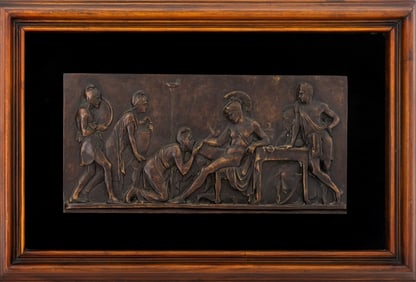Grand Tour Achilles and Priam Bronze Relief Plaque