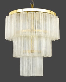 Italian Murano Glass Tronchi Three-Tier Chandelier