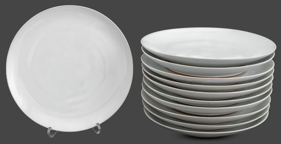 Rupert Spira White Glazed Dinner Plates, 11
