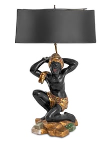 Venetian Gilt Painted Moor Sculpture Table Lamp