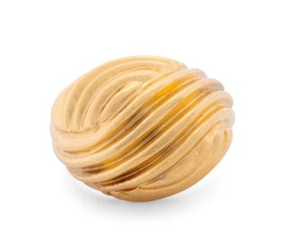 14K Yellow Gold Fluted Knot Ring