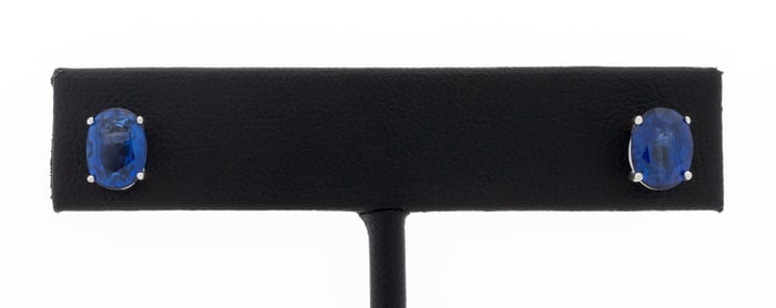 14K White Gold Sapphire Stud Earrings