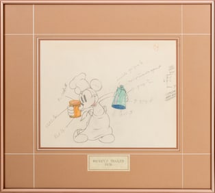 Mickey's Trailer Model Sheet Pencil on Paper, 1938