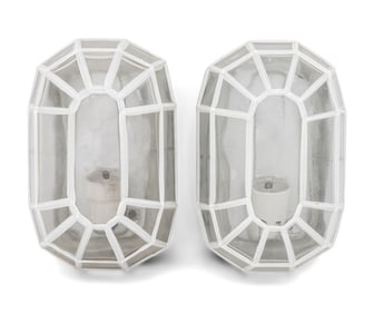 Glashutte Limburg Faceted Glass Sconces, Pair