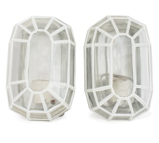 Glashutte Limburg Faceted Glass Sconces, Pair