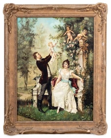 Austrian School Family Portrait Oil on Canvas