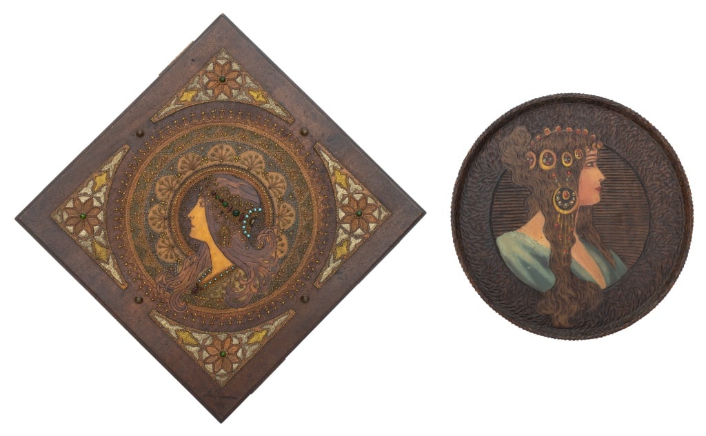 Signed, Etc. Art Nouveau Carved Wood Plaques, 2 (1 of 9)